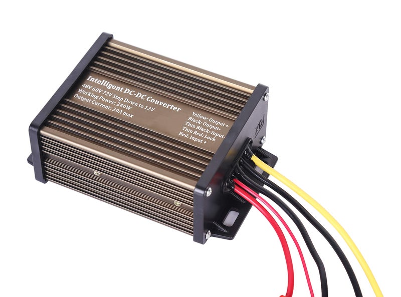 Pro Chaser DC-DC 72V 60V 48V Volt Voltage to 12V Step Down Voltage Reducer Regulator 180W 15A for Scooters & Bicycles Golf cart (20A 240W) - Image 1